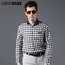 LaBov 2021 autumn winter men plus velvet padded warm shirt men long sleeve slim size mens plaid shirt