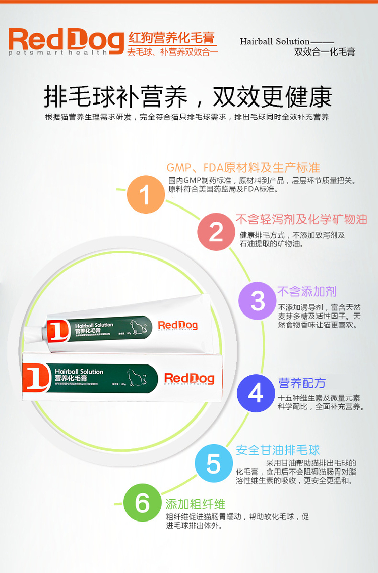 RedDog kem chó lông đỏ kem dinh dưỡng mèo loại bỏ lông nhổ kem Anh ngắn cộng với lông mèo Philippines dài - Cat / Dog Health bổ sung sữa cho chó bầu 