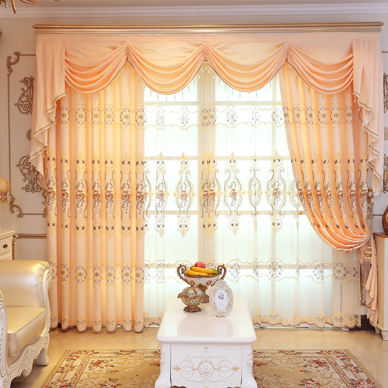 Water Soluble Embroidered Curtain Eurostyle Minima Modern Upscale Living-room Luxury Atmospheric Lavish Bedroom Custom Landing Finished Product