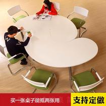 Personality Table Office Simple Modern Reception Zone to negotiate Table and Chair Combination Creative Oval Table
