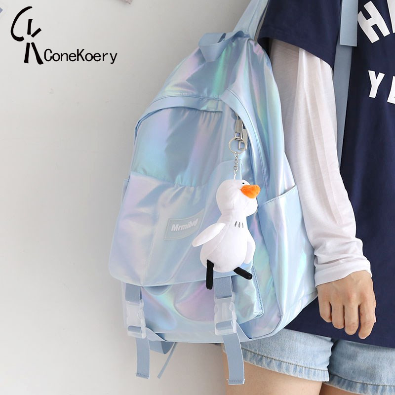 French flagship light waterproof bag ulzzang Double shoulder bag Female college student High School Hooded Girls Junior High School Double Shoulder