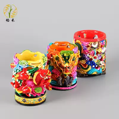 Chinese style creative pen holder Chinese retro study desktop office decoration decoration features to send foreigners gifts