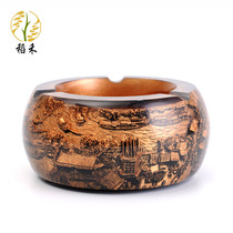 Chinese classical retro relief ashtray home living room coffee table office decoration ornaments creative crystal cigarette Cup