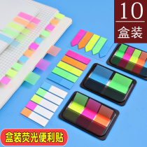 10 Creative Stationery Gift Fluorescence Classification Index Page Tag Page Label Transparent Instruction Label