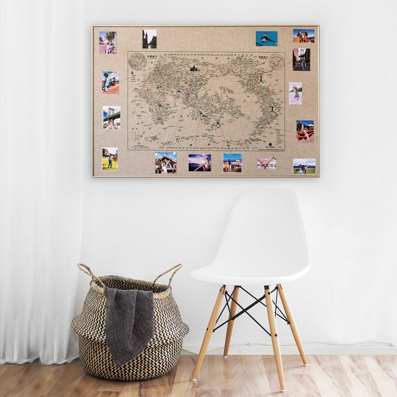 ZETTA FLORENCE TRAVEL FOOTPRINT Play Card World Map Photo Wall China Tourist Znail Labeling Board