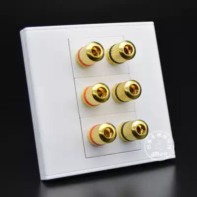 Type 86 audio wall switch socket 3 double head audio six head 5 1 surround audio speaker socket panel