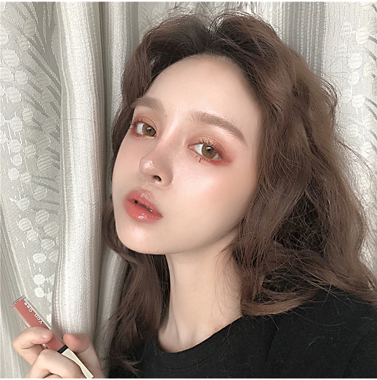 Ins rung cùng Von Gee đá cẩm thạch thủy tinh son môi set lip gloss lip gloss dưỡng ẩm màu cà chua học sinh 	son bóng victoria secret	