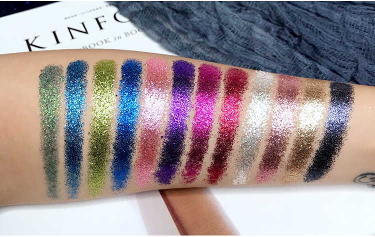 Imagic 12-màu glitter powder eyeshadow bột sequins ngọc trai eyeshadow trẻ em của sân khấu đêm hiệu suất hiển thị trang điểm bảng mắt bh