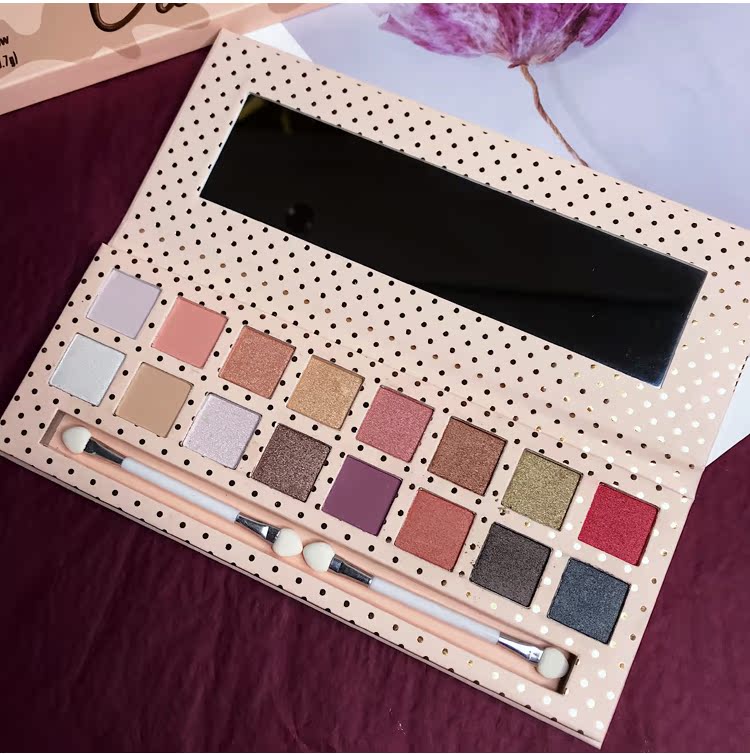 Xuất khẩu Dubai miss doozy 14 màu ngọc trai mờ Elf hoa hồng sữa trà màu đỏ lưới khay phấn mắt màu đỏ lớn bảng mắt beauty glazed color board