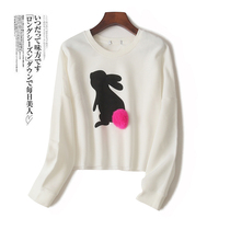 3106 sets of head sweatshirt female autumn and winter foreign air weight reduction pure color 100 lap long sleeve round collar short outside wearing jacket jacket