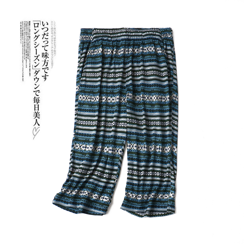 4704 2020 Summer New temperament printed men knitted five - pants fashion and Korean casual pants