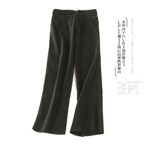 0810 womens pants 2019 new Korean version of autumn straight pants thin black casual pants semi-elastic waist wild pants