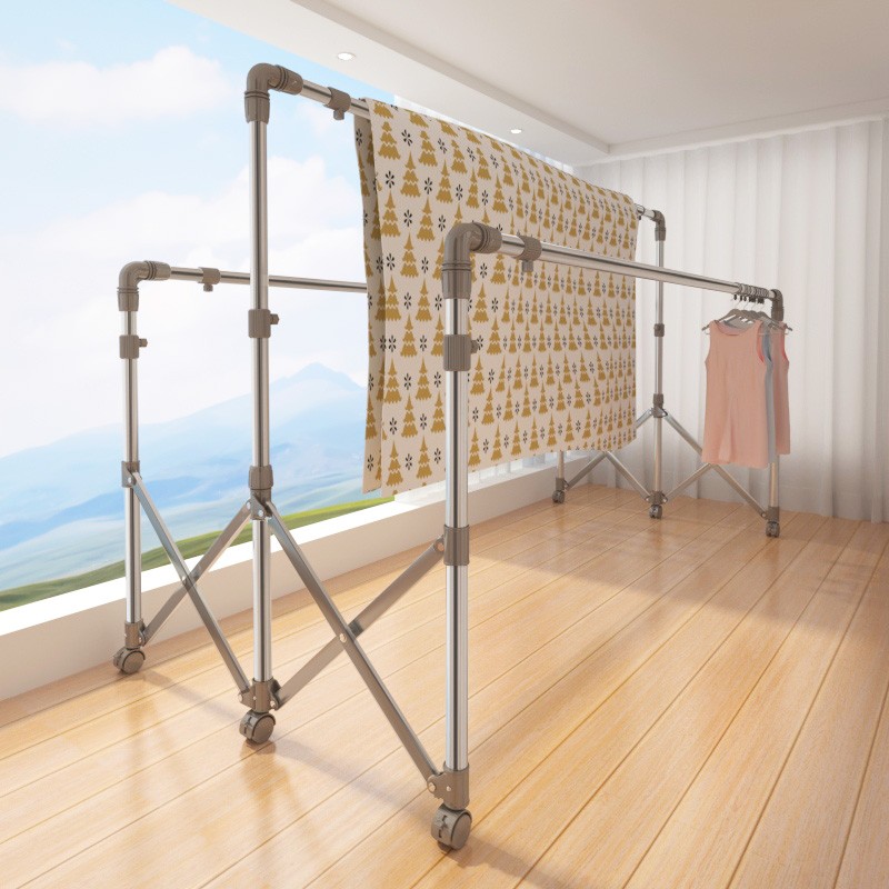 Clothes hanger floor folding extension Home Indoor Stainless Steel Clotheson balcony Sunburn God Instrumental Outdoor Hanger