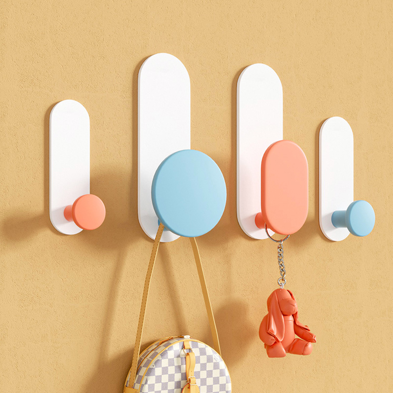 Free Punch Hook Powerful Sticky Hook Wall Wall-mounted Wall Free Nail Door Rear Hook Hanger Bathroom Bedroom Shelve