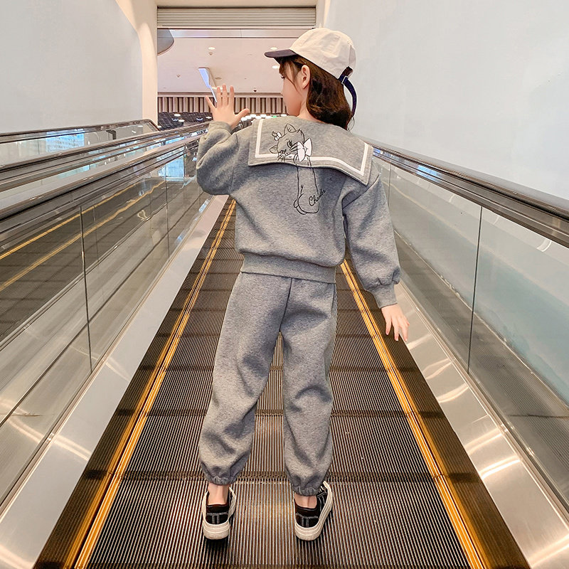 Girls' suit autumn 2022 new western style fashionable children's suit girl big boy spring and autumn leisure sports two-piece suit