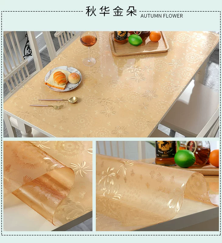 PVC bảng vải không thấm nước dùng một lần dầu nóng mềm kính nhựa ròng nơi đỏ tấm bảng mat mat tinh nhà - Khăn trải bàn