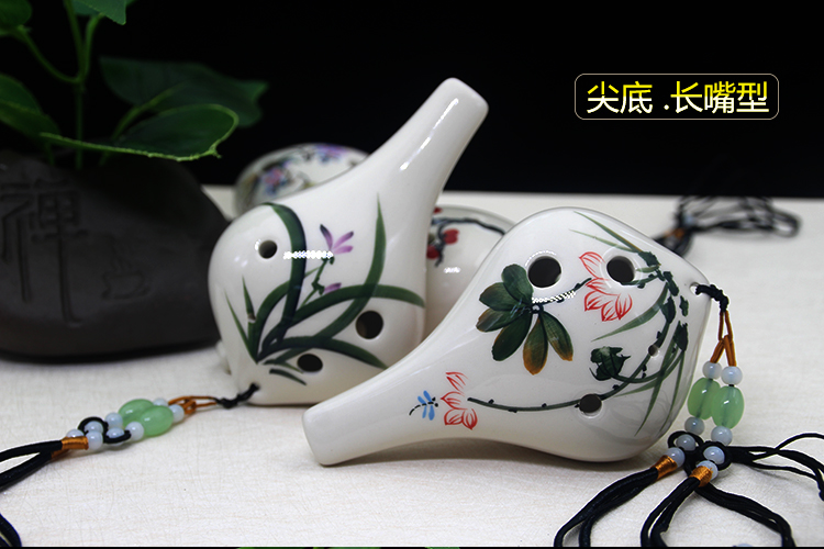 [Sáo tốt chất lượng] zero Ocarina 6 lỗ ac điều chỉnh Sáu lỗ Ocarina Alto C nhạc cụ mới bắt đầu vẽ tay - Nhạc cụ dân tộc dan ti ba