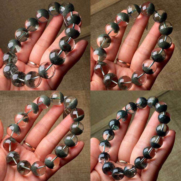 Natural Brazilian Green Ghost Bracelet Green Ghost Cornucopia Bracelet Crystal Bracelet Men's and Women's Gift Fashion Girls