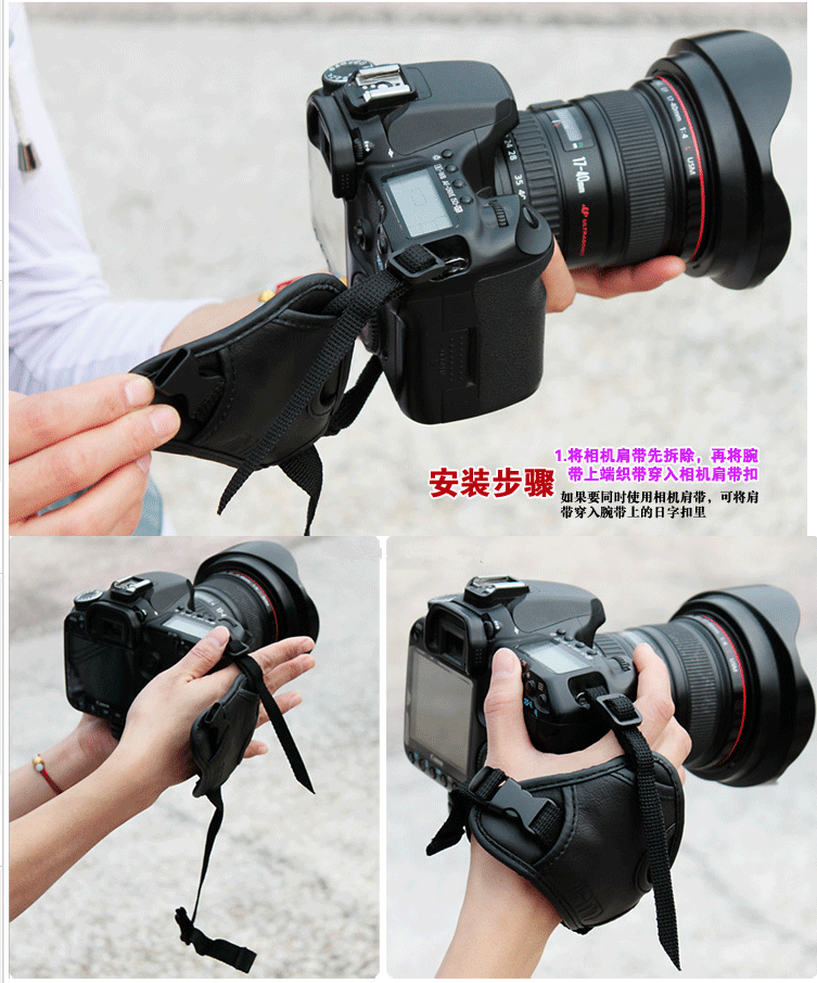 dây đeo cổ tay máy ảnh SLR vi phụ kiện da dây đeo cổ tay dây đơn và đôi thích hợp cho Canon Nikon Sony Phổ - Phụ kiện máy ảnh DSLR / đơn túi máy ảnh mirrorless