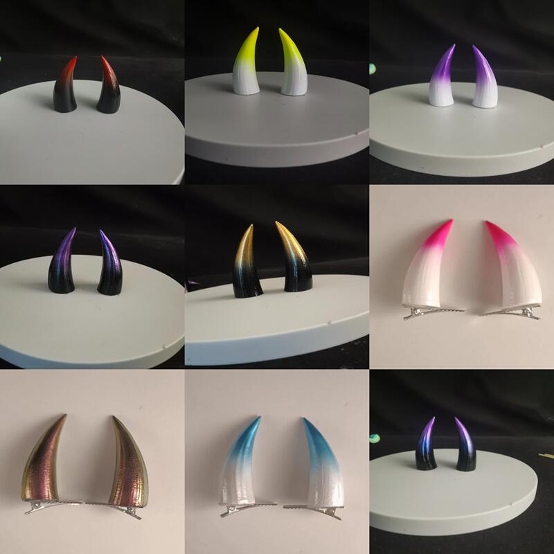 Dark Fantasy Animal Costume Horns Cosplay Universal Demon Horns Headwear Car Decoration Horns 3D Printed Horns Ears Blue Purple