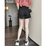 秋比 Хлопковая черная джинсовая юбка, шорты, тонкие штаны для отдыха, коллекция 2022, оверсайз, высокая талия