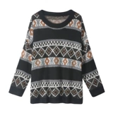 Трикотажный вместительный и большой весенний осенний свитер, большой размер, европейский стиль