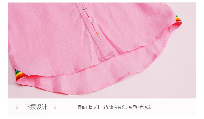 Chemise fille à manche longue en lin - Ref 2085640 Image 37