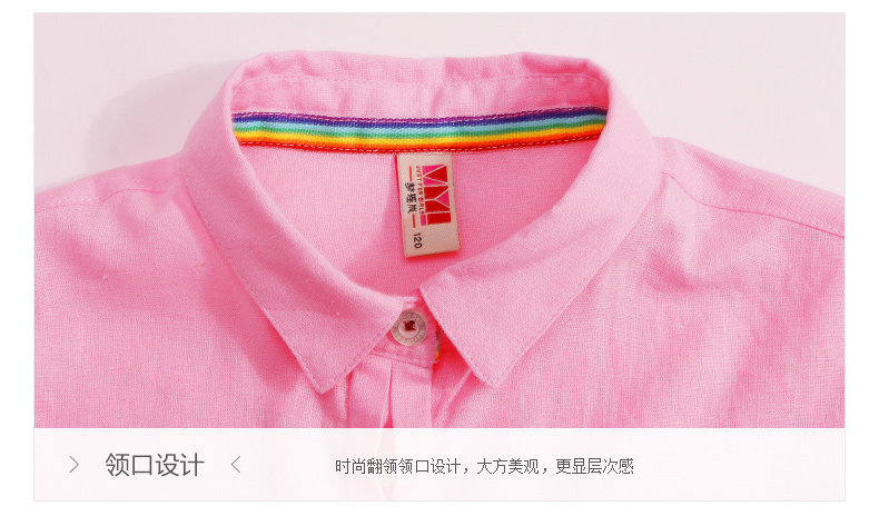 Chemise fille à manche longue en lin - Ref 2085640 Image 35