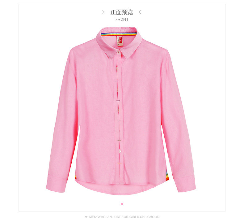 Chemise fille à manche longue en lin - Ref 2085640 Image 30