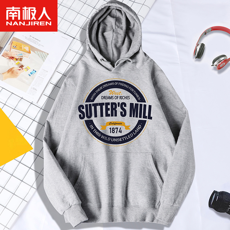 Nanjiren long-sleeved t-shirt men's loose spring clothes trendy hooded sweater couple jacket ins tide brand