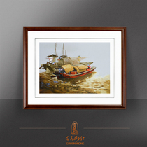 Ancient Wu Woman Red Pure Handmade Su Embroidery Finished Product Hung Painting Suzhou Embroidery Painting Living Room Dining Xuanguan Decorative Painting Jiangnan Shuixiang