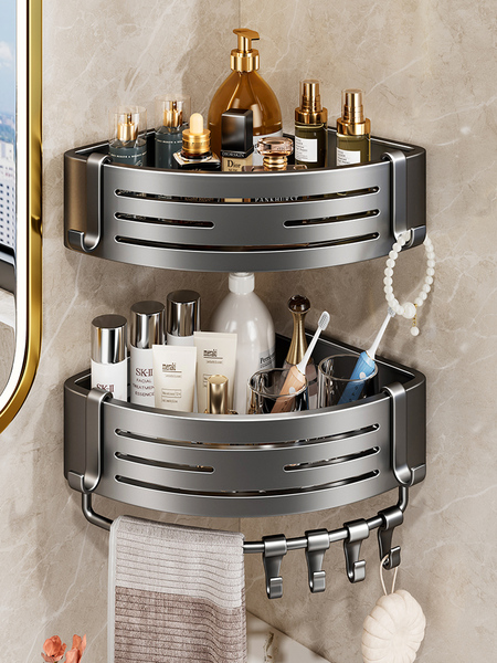 Bathroom Storage Rack, Bathroom Corner Rack, Special Corner Triangle Basket, Toilet No-Drill Corner Shelf