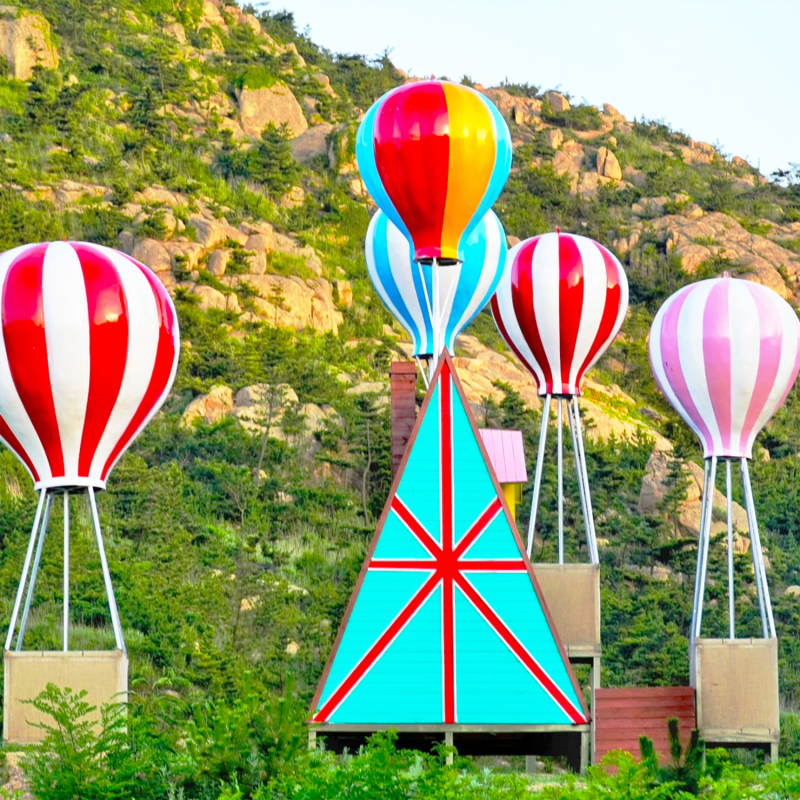 Large Fiberglass Hot Air Balloon Sculpture in the Scenic Area, Homestay Camp, Sales Office, Popular Photo Spot, Balloon House Decoration