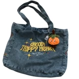 胡子鸡仔 Джинсовый вместительный и большой шоппер, универсальная сумка на одно плечо, в американском стиле, с вышивкой