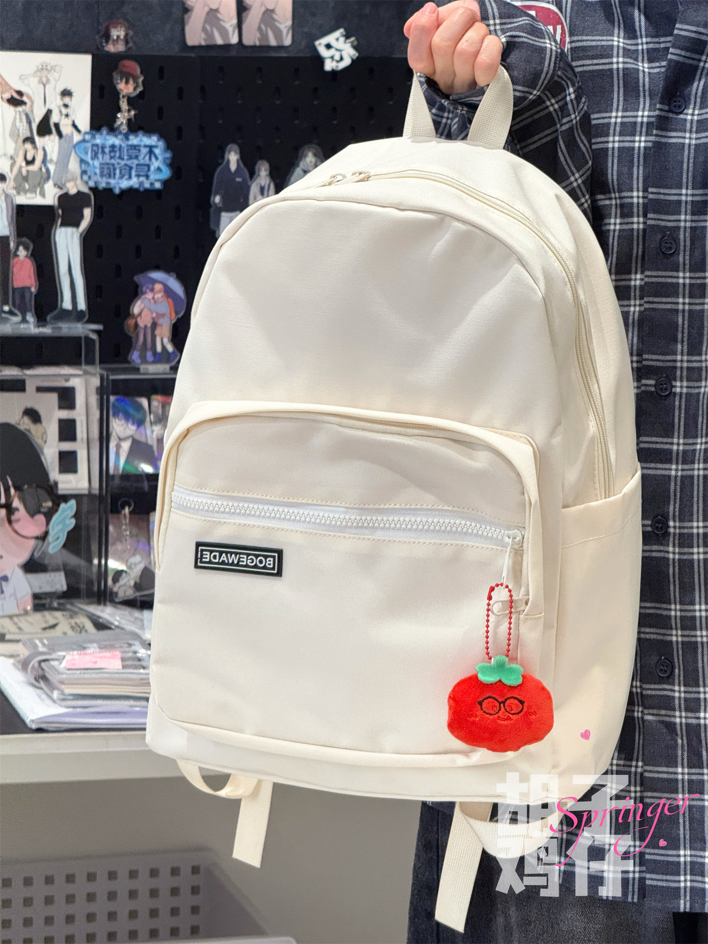 Bearded Chicken Lightweight Water-Repellent Large Capacity American Retro Computer Backpack for Middle and High School Students