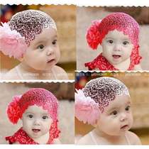 004 Flower Headband Newborn Baby Girl Lace Elastic Hairband