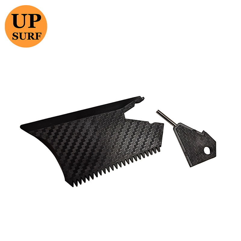 Trapezoidal comb accessory board wax scraping wax comb surfboard with carbon-like grain single-mounted scraping wax comb surfwax comb