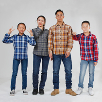 Chiefs new parent-child shirt men and women same type military fan plaid shirt tactical shirt casual commuter shirt