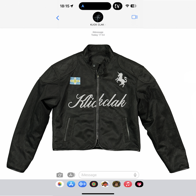 Klick Clak Mesh Biker Shoulder-Padded Jacket Cotton Coat