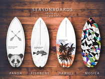 Wooden snow balance board white panda fish bone series ski surfing core training board double rocker imported board