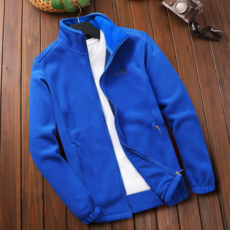 Spring, Autumn and Winter Men's Polar Fleece Jacket, Outdoor Jacket, Fleece Lining, Stand Collar, Thickened Double-Sided Fleece Sweatshirt, Cardigan Spring, Autumn and Winter Men's Polar Fleece Jacket, Outdoor Jacket, Fleece Lining, Stand Collar, Thickened Double-Sided Fleece Sweatshirt, Cardigan
