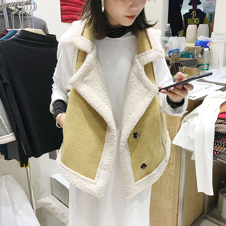 Yuan Xi Hàn Quốc Dongdaemun Womens 2018 Mới thu và mặc mùa đông Phiên bản Hàn Quốc của thời trang lỏng lẻo màu vest hoang dã ấm áp xu hướng áo khoác nữ 2021