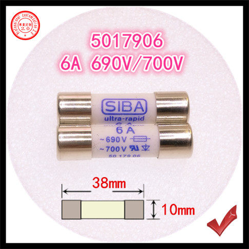 Fuse 5017906 6A 690V 700V 10x38mm high quality fuse tube core