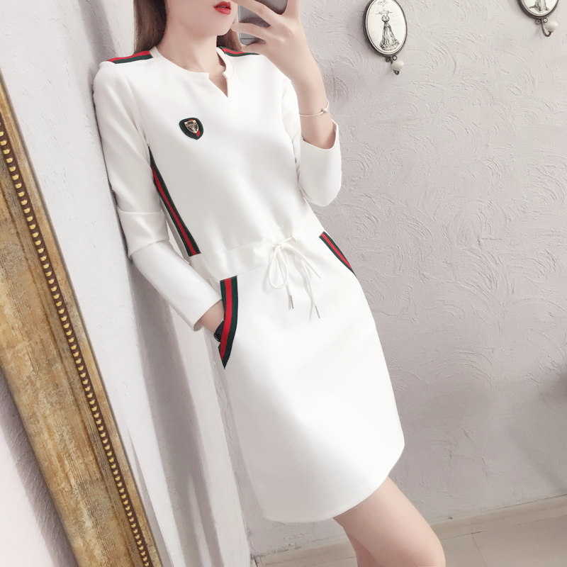 Plus-Size Women's Autumn Dress 2024 New Casual Large Size Women's Clothing Mid-Length Loose Slimming Long-Sleeve Straight Dress Plus-Size Women's Autumn Dress 2024 New Casual Large Size Women's Clothing Mid-Length Loose Slimming Long-Sleeve Straight Dress