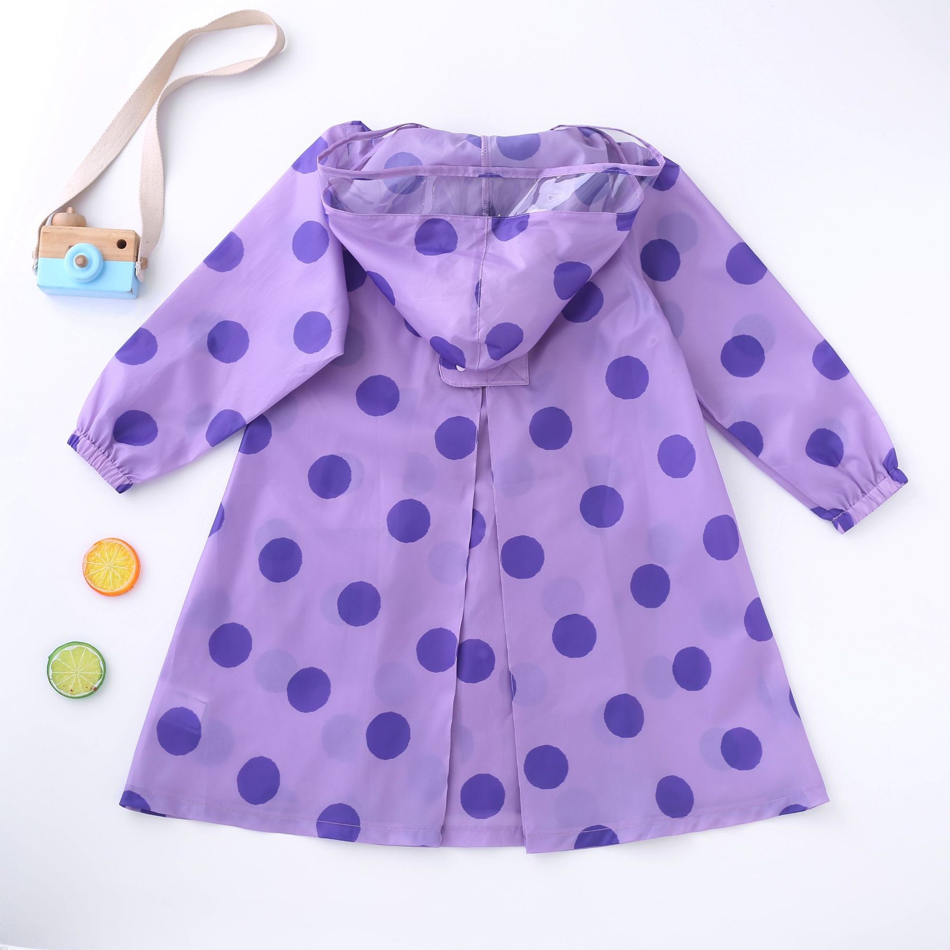 Japanese new simple thin and quick-dry children's raincoat kindergarten elementary school student baby long school bag seat poncho