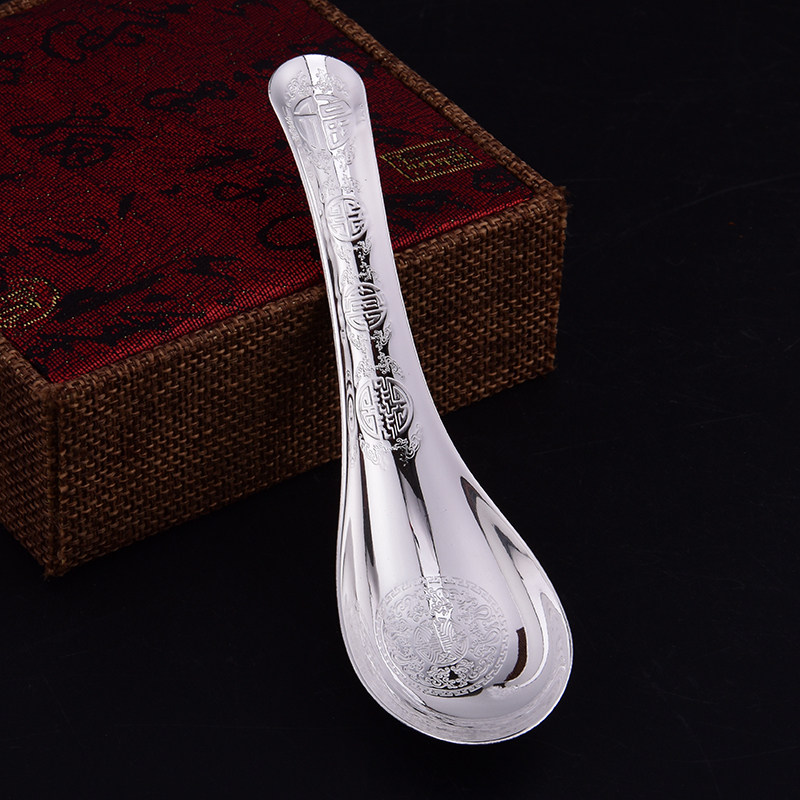 Toyin Fluke Jubilee Sterling Silver Spoon Baby Spoon Foot Silver 999 Wedding Collection Gift Gift Ornament for Own Use