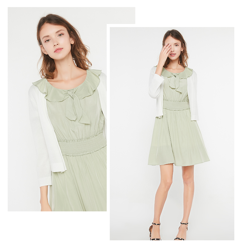 CacheCache2018 thu đông mới dài tay đan áo chống nắng cardigan xuyên thấu ren mỏng phần áo khoác trắng nữ ngắn áo len cao cổ nữ hàn quốc