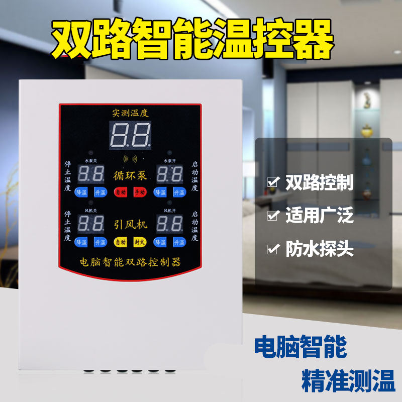 Chenyuan automatic intelligent digital display high-power electronic thermostat Boiler circulating water pump dual-channel dual-control controller