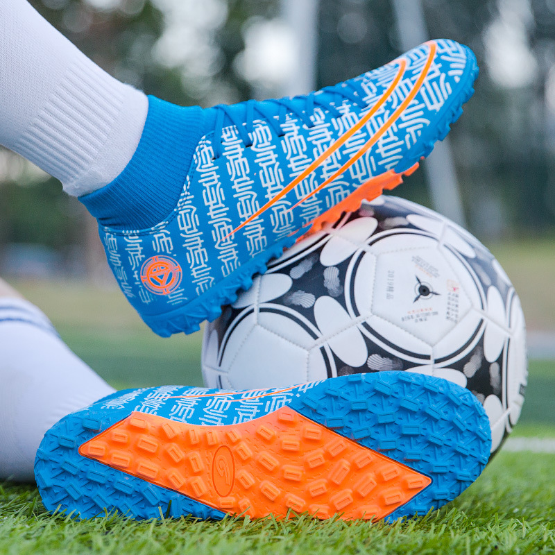 Cro football shoes Men and women Broken Nails Children's Anti-Slip Ag Long Spikes K Guest Students Sports Tf Training Shoes 28-44