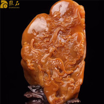 Tian Yellowstone Pendulum Lao Malt Yellow Hands Play Pieces Shoushan Stone Octopus Pendant Strokes of the Fortune And Landscape with a Longfeng